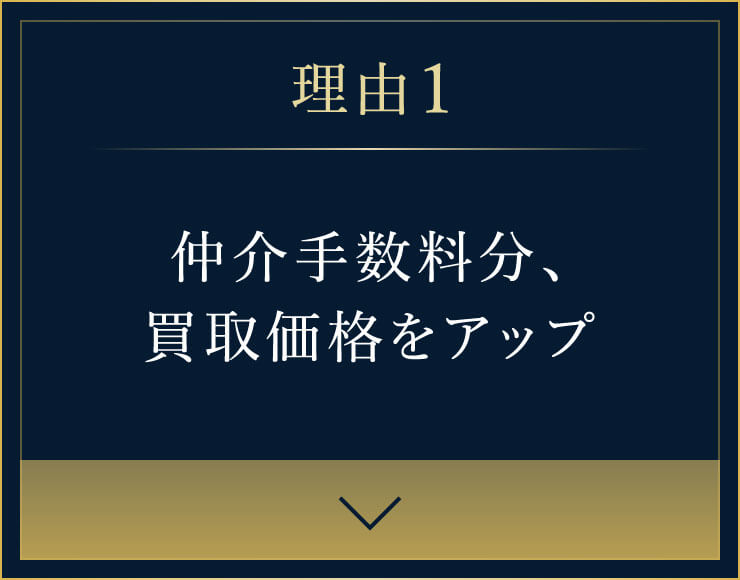 理由1 仲介手数料分、買取価格をアップ
