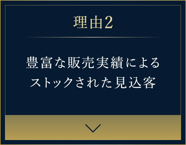 理由2 豊富な販売実績によるストックされた見込客